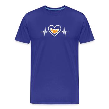Croissant Cœur Petit Déjeuner Gourmand - T-shirt bio Premium Homme - bleu roi - Devant - Damien (186cm)