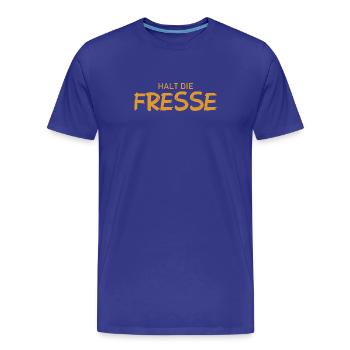 Halt die Fresse - Cooler Spruch - Männer Premium Bio T-Shirt - Königsblau - Vorne - Damien (186cm)