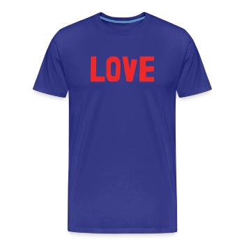 HERZ. HERZ. VALENTINSTAG. LIEBE. LIEBE. PAAR. - Männer Premium Bio T-Shirt - Königsblau - Vorne - Damien (186cm)