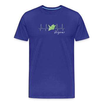 Origami Heartbeat - Männer Premium Bio T-Shirt - Königsblau - Vorne - Damien (186cm)