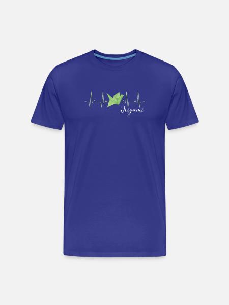 Origami Heartbeat - Männer Premium Bio T-Shirt - Königsblau