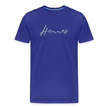 Hannes Name T-Shirt Gift for Men - Men's Premium Organic T-Shirt - royal blue - Front - Damien (186cm)