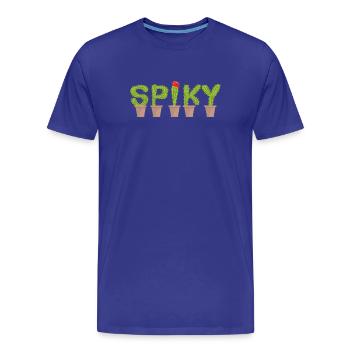 Spiky Cactus - Cactus Tee - Männer Premium Bio T-Shirt - Königsblau - Vorne - Damien (186cm)