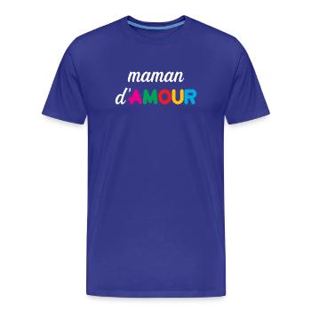 Maman d'Amour - Muttertag - Männer Premium Bio T-Shirt - Königsblau - Vorne - Damien (186cm)