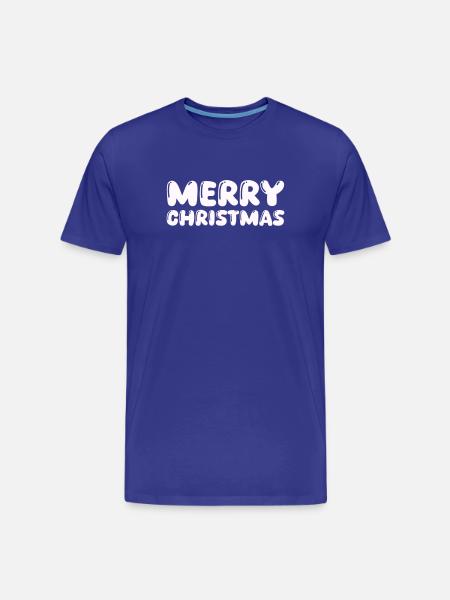 Cuddly Merry Christmas lettering - Men's Premium Organic T-Shirt - royal blue