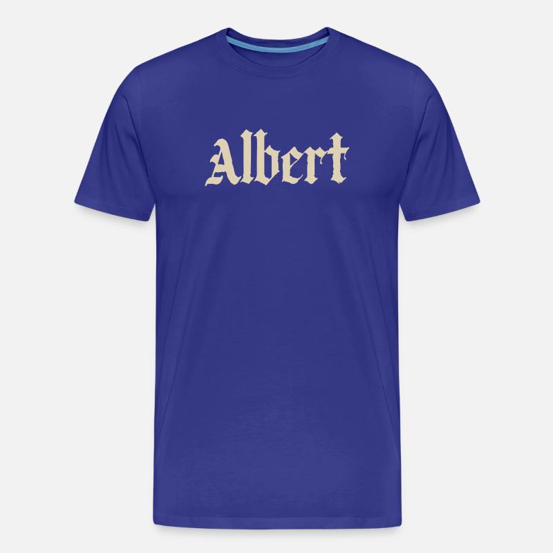 Albert Gothic Script - Men's Premium Organic T-Shirt - royal blue