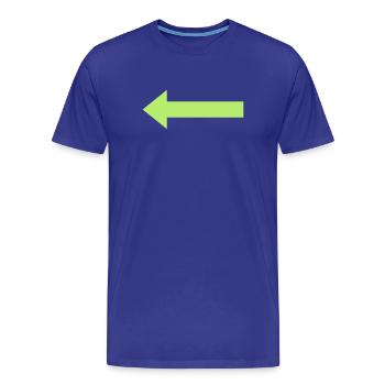 Flèche verte vers la gauche - T-shirt bio Premium Homme - bleu roi - Devant - Damien (186cm)