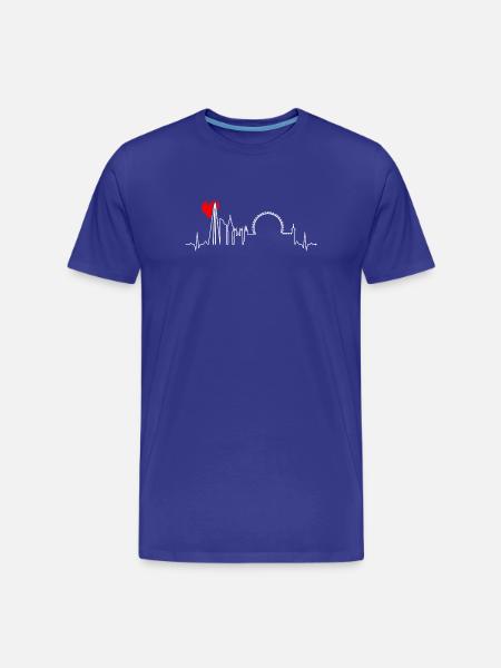Urban Skyline Heartbeat - Men's Premium Organic T-Shirt - royal blue