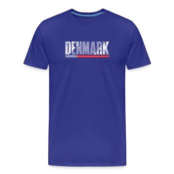 Denmark Distressed Typography - Men's Premium Organic T-Shirt - royal blue - Front - Damien (186cm)