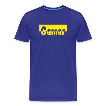 Gamer - Männer Premium Bio T-Shirt - Königsblau - Vorne - Damien (186cm)