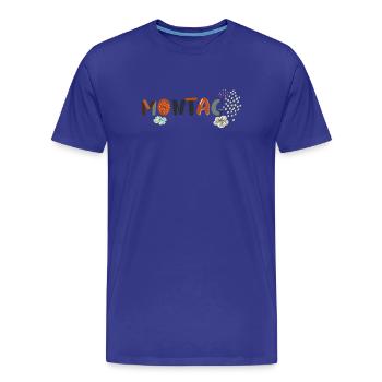 Montag Wochentag mit Blüten - Männer Premium Bio T-Shirt - Königsblau - Vorne - Damien (186cm)