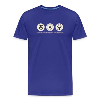 Grenouille DJ Cercle Badge - T-shirt bio Premium Homme - bleu roi - Devant - Damien (186cm)