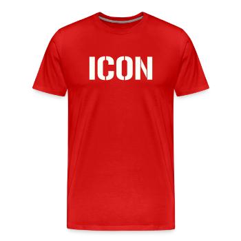 Icon - Männer Premium Bio T-Shirt - Rot - Vorne - Damien (186cm)