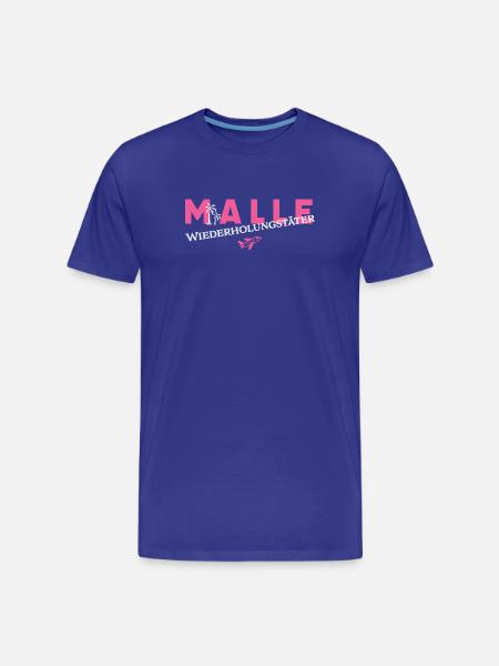 Malle Wiederholungstäter - Männer Premium Bio T-Shirt - Königsblau