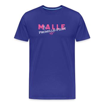 MALLE Promille-Pilot - Männer Premium Bio T-Shirt - Königsblau - Vorne - Damien (186cm)