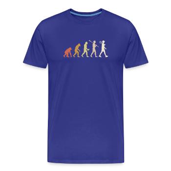 Évolution du tennis - Cadeau pour joueuse de tennis minimaliste - T-shirt bio Premium Homme - bleu roi - Devant - Damien (186cm)
