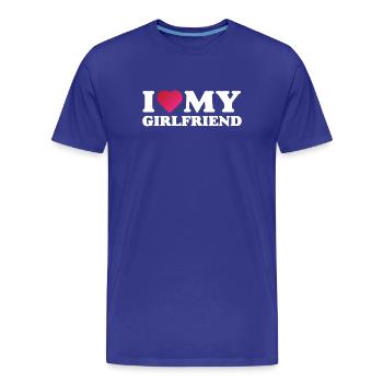 J’aime ma petite amie - T-shirt bio Premium Homme - bleu roi - Devant - Damien (186cm)