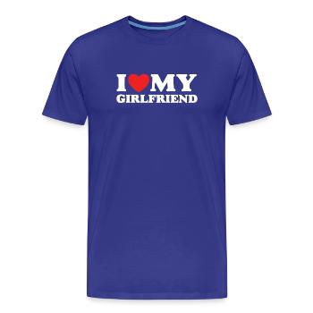 I Love My Girlfriend - Men's Premium Organic T-Shirt - royal blue - Front - Damien (186cm)