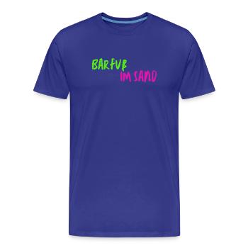 Barfuß im Sand - Männer Premium Bio T-Shirt - Königsblau - Vorne - Damien (186cm)