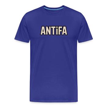 Antifa - Antifascist Merch - Men's Premium Organic T-Shirt - royal blue - Front - Damien (186cm)