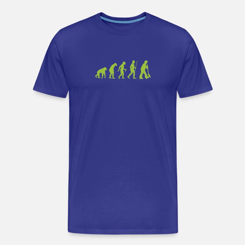Evolution - vom Urmensch zum Gartenfreund - Männer Premium Bio T-Shirt - Königsblau