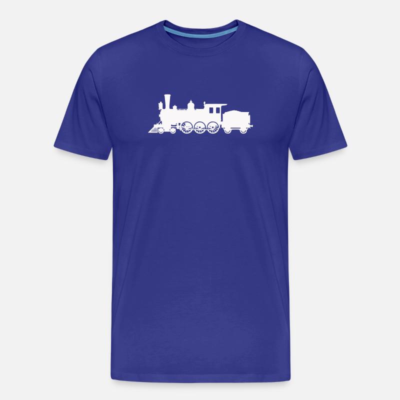 Dampflok Silhouette - Männer Premium Bio T-Shirt - Königsblau