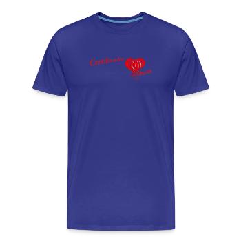 Certificado con mi corazón— Certified with My Hear - T-shirt bio Premium Homme - bleu roi - Devant - Damien (186cm)