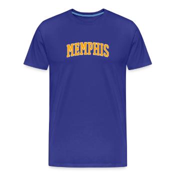 Memphis Varsity Orange - T-shirt bio Premium Homme - bleu roi - Devant - Damien (186cm)