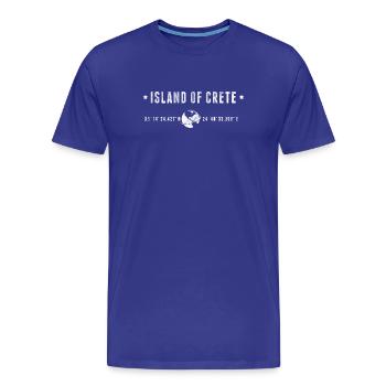 Crète Coordonnées Géographiques Stylisées - T-shirt bio Premium Homme - bleu roi - Devant - Damien (186cm)