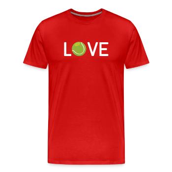 Tennis-Liebhaber - Männer Premium Bio T-Shirt - Rot - Vorne - Damien (186cm)