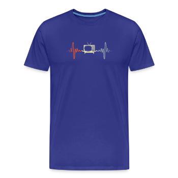 Vintage Fernseher Herzklopfen - Männer Premium Bio T-Shirt - Königsblau - Vorne - Damien (186cm)