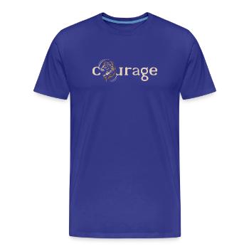 Courage Courage Lion Motivation Force Strength Logo - T-shirt bio Premium Homme - bleu roi - Devant - Damien (186cm)