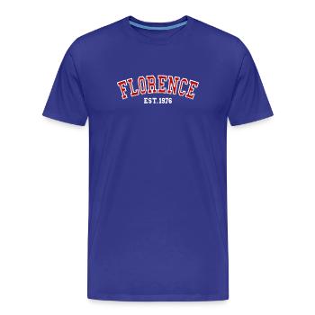 Florence fondée en 1976 - T-shirt bio Premium Homme - bleu roi - Devant - Damien (186cm)