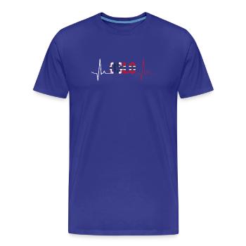 Oslo Herzschlag - Männer Premium Bio T-Shirt - Königsblau - Vorne - Damien (186cm)