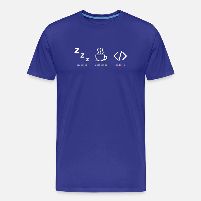 Code Café Sommeil Trio - T-shirt bio Premium Homme - bleu roi