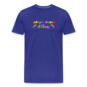 Indépendance Gay Arc-en-ciel - T-shirt bio Premium Homme - bleu roi - Devant - Damien (186cm)