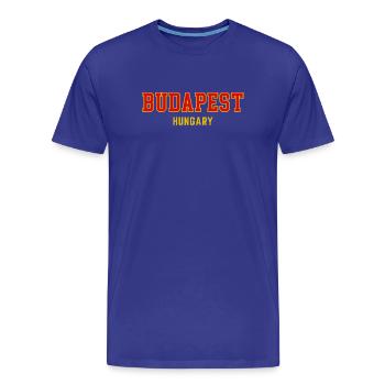Budapest City Pride Varsity - Men's Premium Organic T-Shirt - royal blue - Front - Damien (186cm)