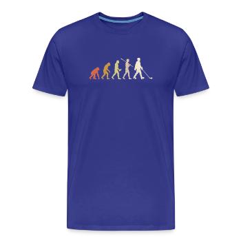 Hockey Evolution : Cadeau drôle de joueur de hockey - T-shirt bio Premium Homme - bleu roi - Devant - Damien (186cm)