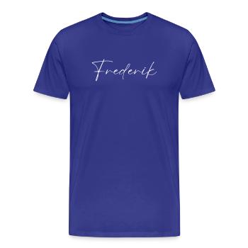 Frederik Name T-Shirt Geschenk Männer - Männer Premium Bio T-Shirt - Königsblau - Vorne - Damien (186cm)