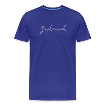 Zachariah Name T-Shirt Gift for Men - Men's Premium Organic T-Shirt - royal blue - Front - Damien (186cm)
