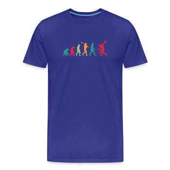 Lanceur de disque lanceur disque Disque Évolution - T-shirt bio Premium Homme - bleu roi - Devant - Damien (186cm)