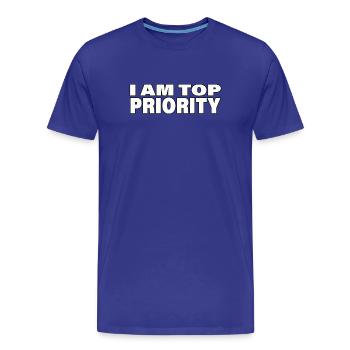 TOP PRIORITY - Men's Premium Organic T-Shirt - royal blue - Front - Damien (186cm)