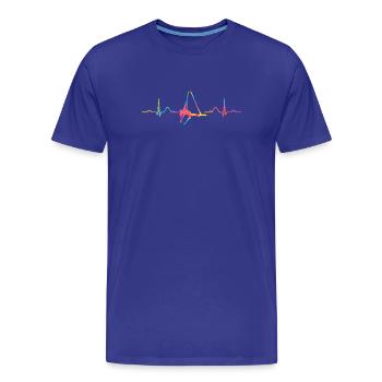Vertical Scarf Heartbeat Aerial Acrobatics Aerial Silk - Men's Premium Organic T-Shirt - royal blue - Front - Damien (186cm)