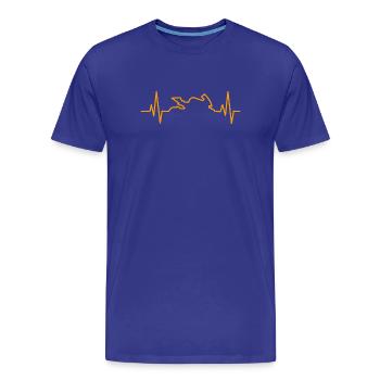 Moto Heartbeat Cadeau Motocycliste - T-shirt bio Premium Homme - bleu roi - Devant - Damien (186cm)