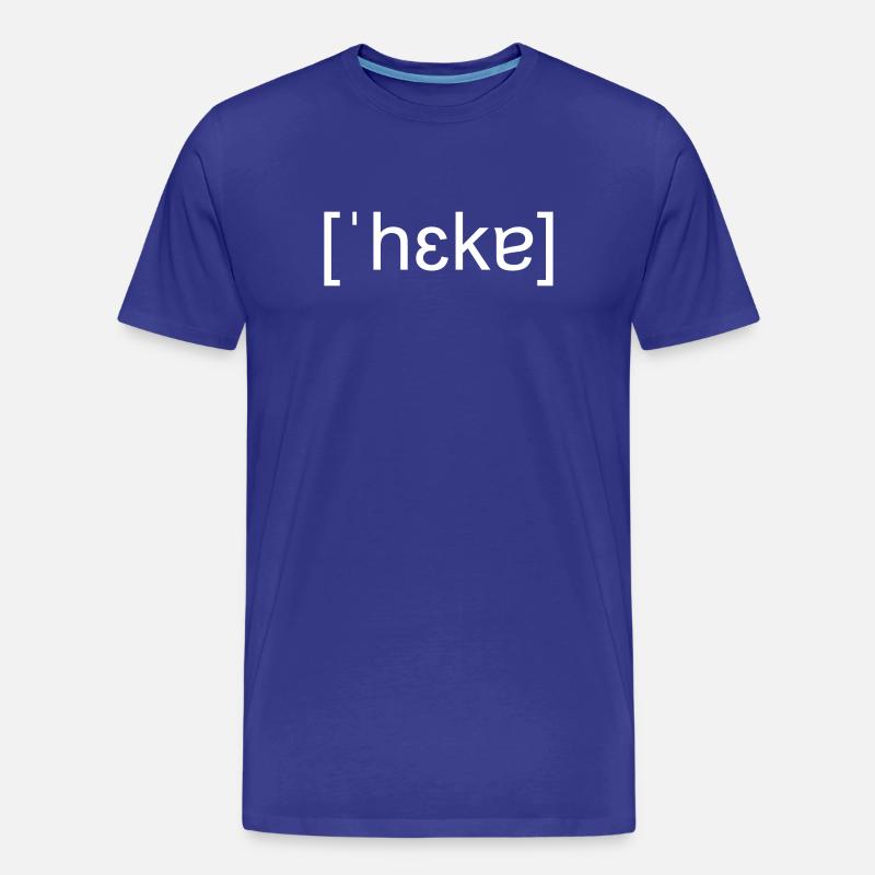 Hacker, phonetic spelling, white - Men's Premium Organic T-Shirt - royal blue