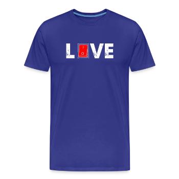 Love Card Bold Red Icon - Men's Premium Organic T-Shirt - royal blue - Front - Damien (186cm)