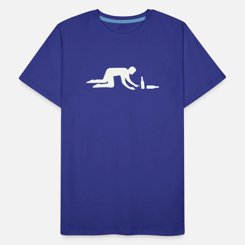Silhouette d’ivrogne avec bouteille T-shirt bio Premium Homme