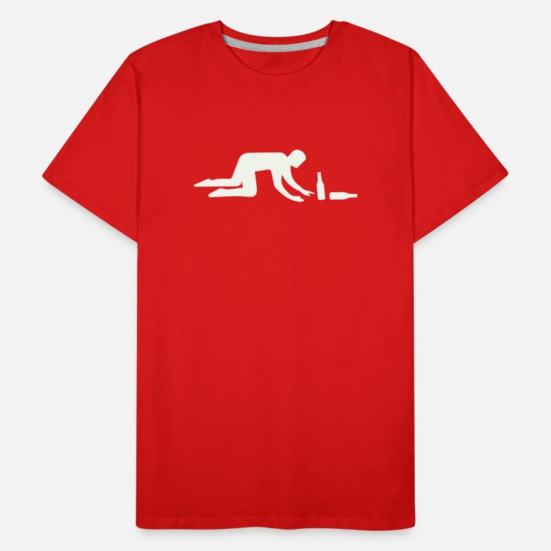 Silhouette d’ivrogne avec bouteille T-shirt bio Premium Homme