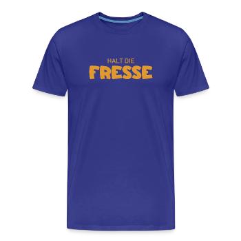 Halt die Fresse - Cooler Spruch - Männer Premium Bio T-Shirt - Königsblau - Vorne - Damien (186cm)