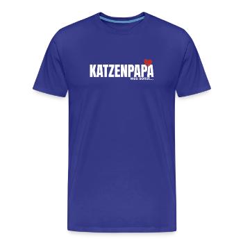 Katzenpapa mit Herz - Männer Premium Bio T-Shirt - Königsblau - Vorne - Damien (186cm)